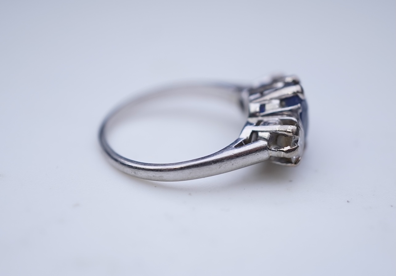 A sapphire and diamond ring